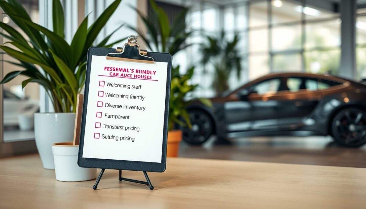 checklist for female-friendly car auction houses