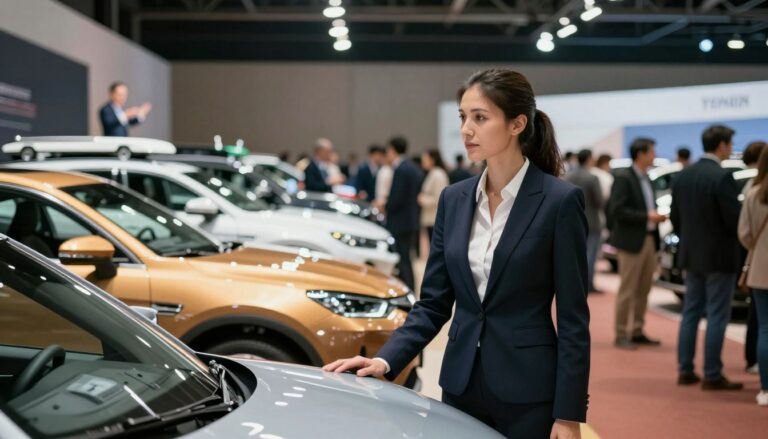 women buying cars at auction alone
